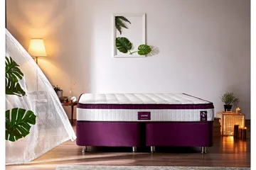 Resårmadrass 160x200 cm - Vit/Lila - Möbler - Säng - Madrasser - Resårmadrass & resårbotten