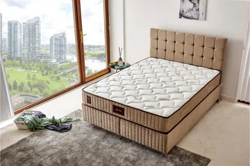 Resårmadrass 180x200 cm - Vit/Beige - Möbler - Säng - Madrasser - Resårmadrass & resårbotten