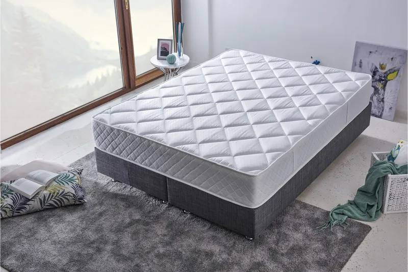 Resårmadrass 200x200 cm - Vit - Möbler - Säng - Madrasser - Resårmadrass & resårbotten