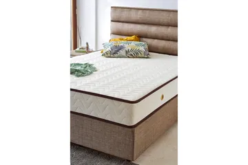 Resårmadrass 200x200 cm - Vit/Brun - Möbler - Säng - Madrasser - Resårmadrass & resårbotten