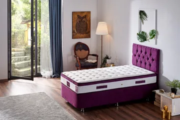 Resårmadrass 90x200 cm - Vit/Lila - Möbler - Säng - Madrasser - Resårmadrass & resårbotten
