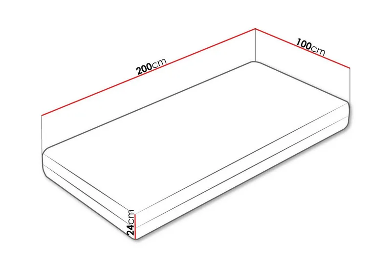 Derry Resårmadrass 100x200 cm - Möbler - Säng - Madrasser - Resårmadrass & resårbotten