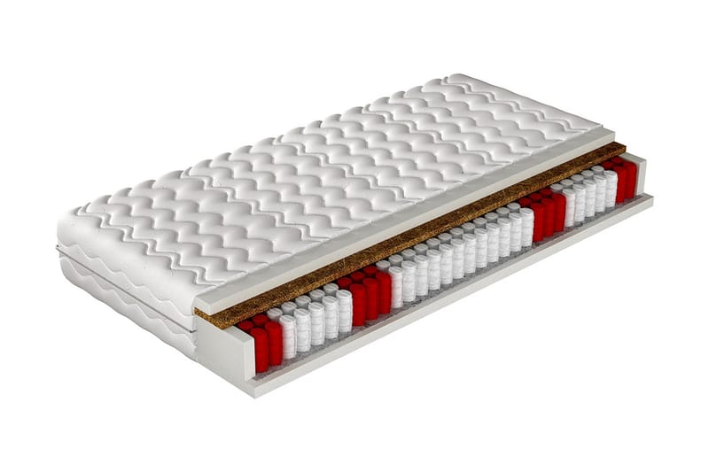 Eskada Madrass 200x200x19 cm - Röd/Vit - Möbler - Säng - Madrasser - Resårmadrass & resårbotten