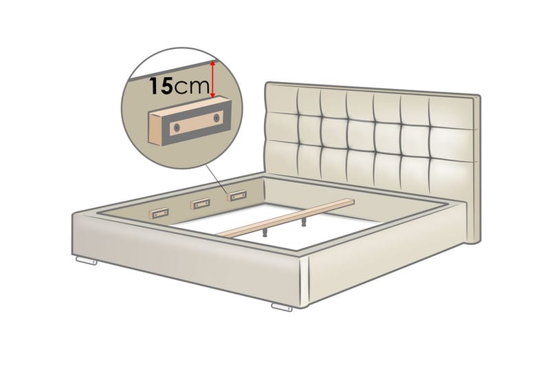 Fema Madrass 200x90x18 cm  Vit  Vit - Vit - Resårmadrass & resårbotten