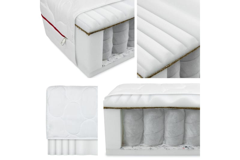 Fema Madrass 200x90x18 cm  Vit  Vit - Vit - Möbler - Säng - Madrasser - Resårmadrass & resårbotten