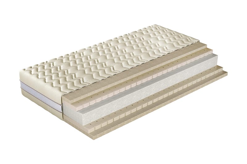 Lotos Madrass 200x180x24 cm - Beige/Grå - Möbler - Säng - Madrasser - Resårmadrass & resårbotten