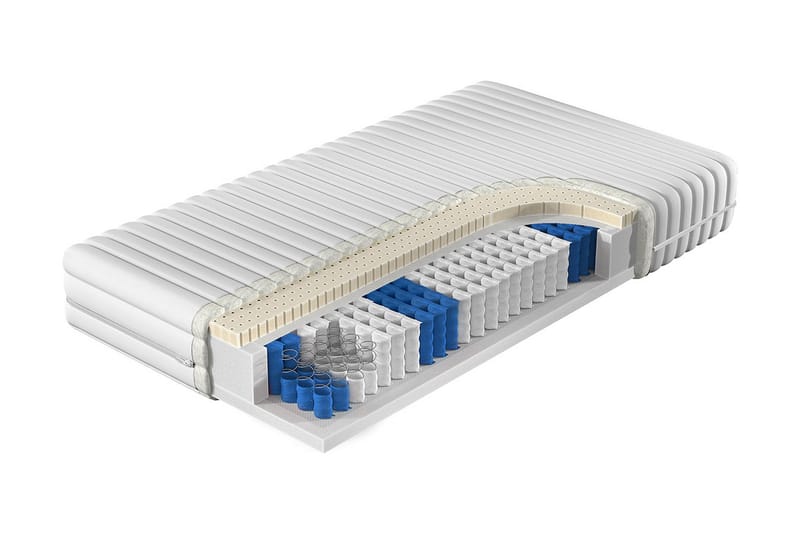 Madrass 180x200 - Vit - Resårmadrass & resårbotten