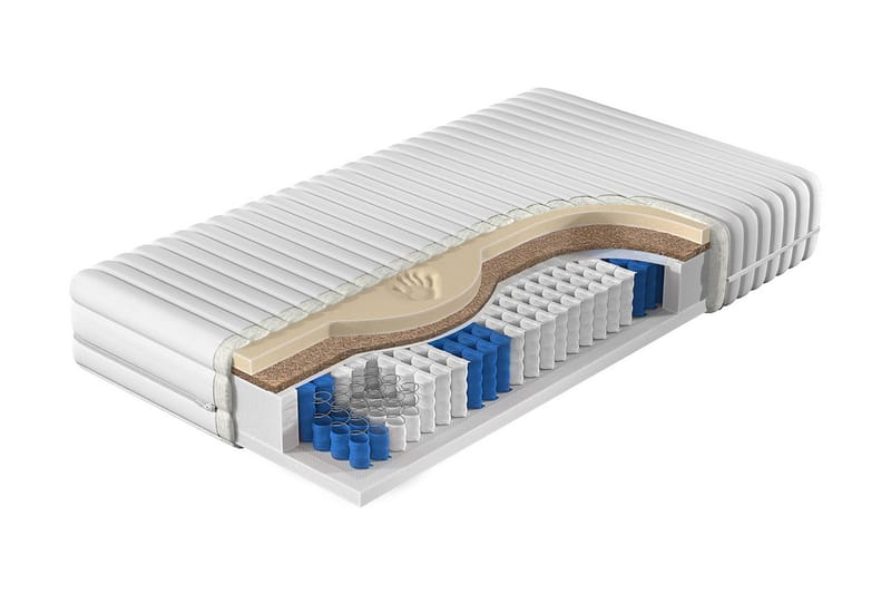 Madrass 90x200 - Vit - Resårmadrass & resårbotten