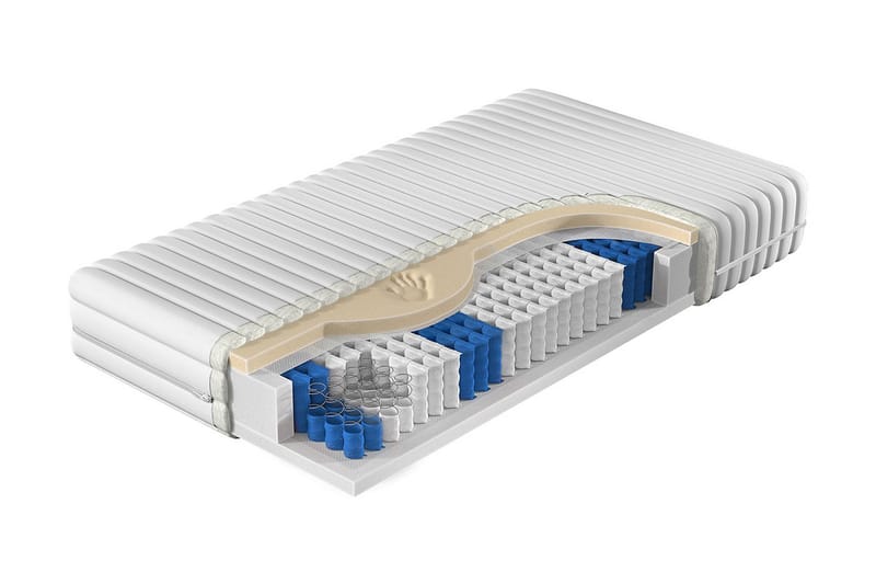 Madrass 90x200 - Vit - Resårmadrass & resårbotten