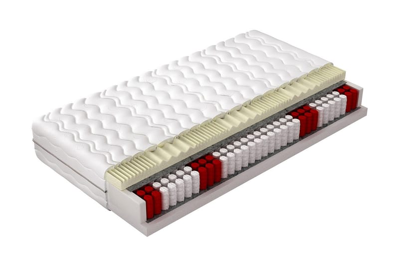 Memory Comfort Madrass 200x200x20 cm - Röd/Vit - Möbler - Säng - Madrasser - Resårmadrass & resårbotten
