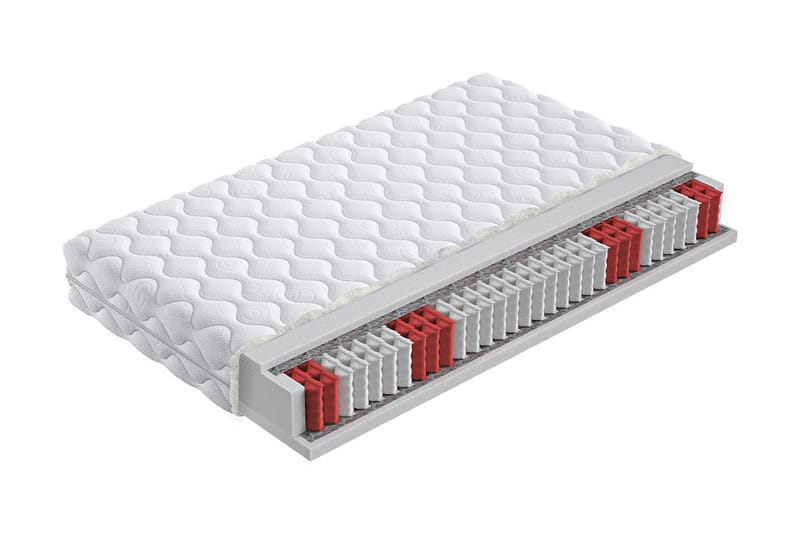 Passion Primo Madrass 200x90x18 cm - Röd/Vit - Möbler - Säng - Madrasser - Resårmadrass & resårbotten