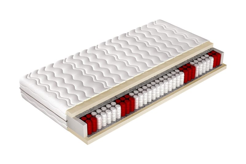 Prezzo Forte Madrass 200x80x19 cm - Röd/Vit - Möbler - Säng - Madrasser - Resårmadrass & resårbotten