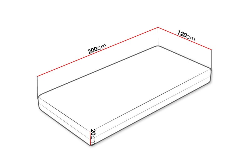 Profi Madrass 200x120x20 cm - Flerfärgad - Möbler - Säng - Madrasser - Resårmadrass & resårbotten