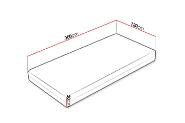 Profi Madrass 200x120x20 cm - Flerfärgad - Möbler - Säng - Madrasser - Resårmadrass & resårbotten