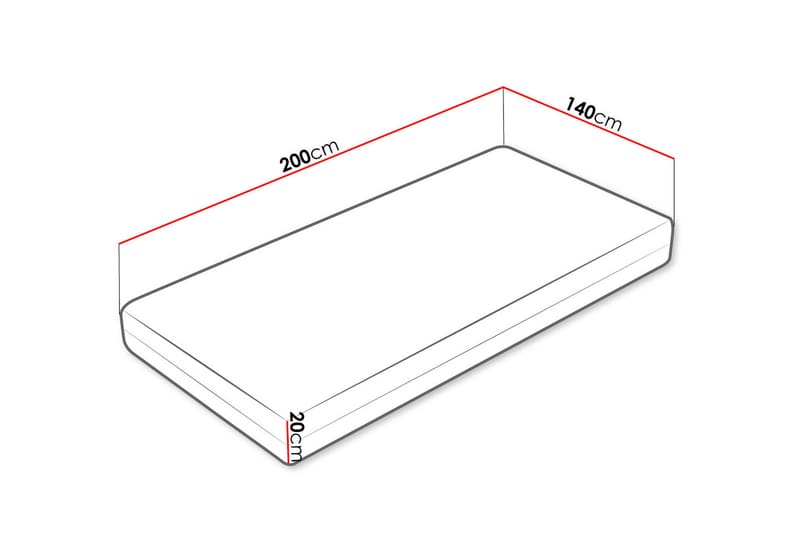 Profi Madrass 200x140x20 cm - 140x200 - Resårmadrass & resårbotten