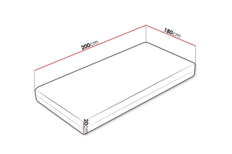 Profi Madrass 200x180x20 cm 180x200 - 180x200 - Möbler - Säng - Madrasser - Resårmadrass & resårbotten