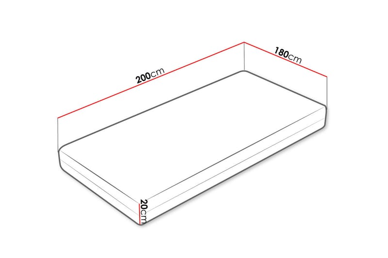 Profi Madrass 200x180x20 cm 180x200 - 180x200 - Möbler - Säng - Madrasser - Resårmadrass & resårbotten