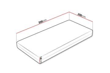 Profi Madrass 200x200x14 cm - Flerfärgad - Möbler - Säng - Madrasser - Resårmadrass & resårbotten