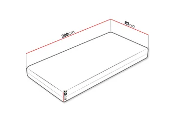 Profi Madrass 200x90x20 cm - Flerfärgad - Möbler - Säng - Madrasser - Resårmadrass & resårbotten