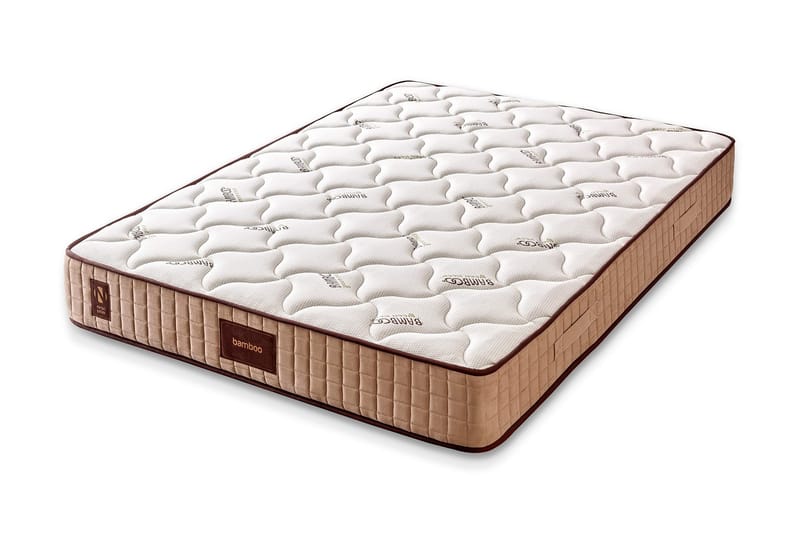 Resårmadrass 100x200 cm, Vit/Beige