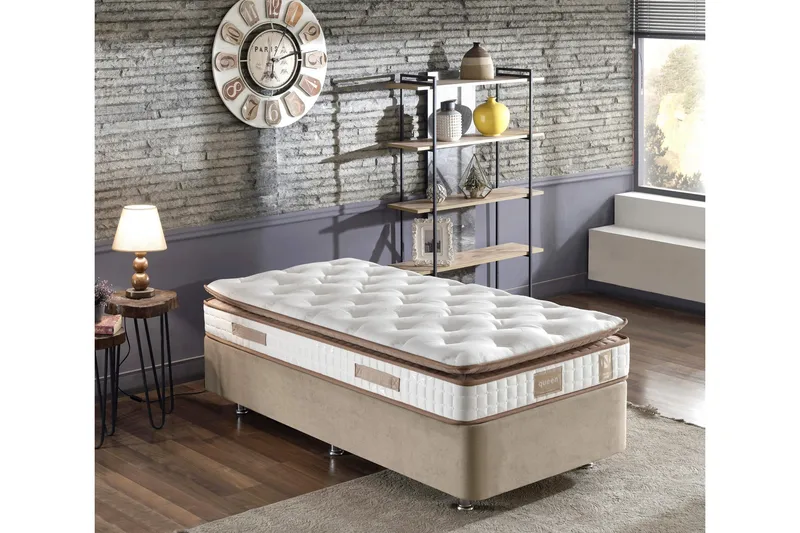 Resårmadrass 100x200 cm - Vit/Brun - Möbler - Säng - Madrasser - Resårmadrass & resårbotten