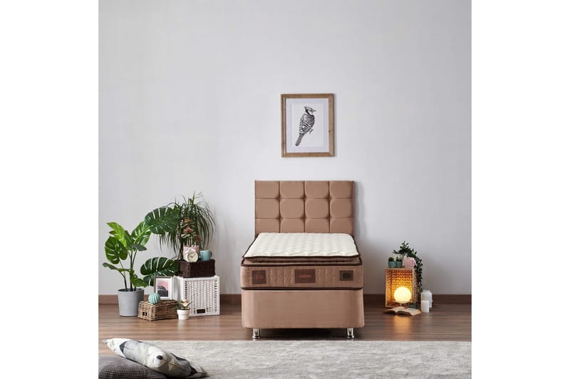 Resårmadrass 100x200 cm - Vit/Brun - Möbler - Säng - Madrasser - Resårmadrass & resårbotten