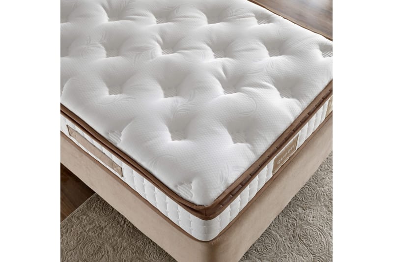 Resårmadrass 100x200 cm - Vit/Brun - Möbler - Säng - Madrasser - Resårmadrass & resårbotten