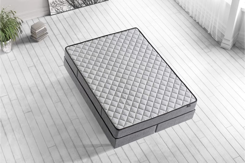 Resårmadrass 100x200 cm - Vit/Grå - Möbler - Säng - Madrasser - Resårmadrass & resårbotten