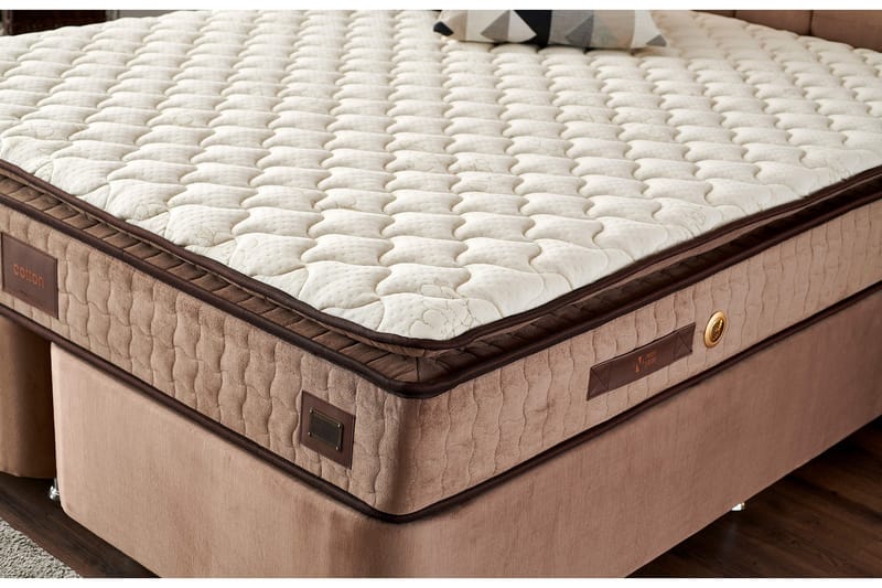 Resårmadrass 140x190 cm - Vit/Brun - Möbler - Säng - Madrasser - Resårmadrass & resårbotten