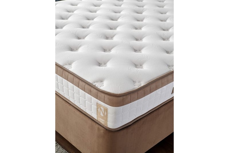 Resårmadrass 140x190 cm - Vit/Brun - Möbler - Säng - Madrasser - Resårmadrass & resårbotten