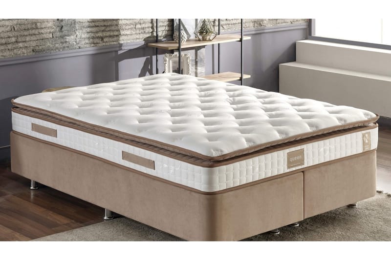 Resårmadrass 140x190 cm - Vit/Brun - Möbler - Säng - Madrasser - Resårmadrass & resårbotten