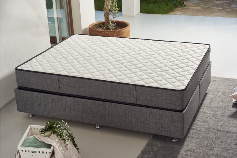 Resårmadrass 140x190 cm - Vit/Grå - Möbler - Säng - Madrasser - Resårmadrass & resårbotten