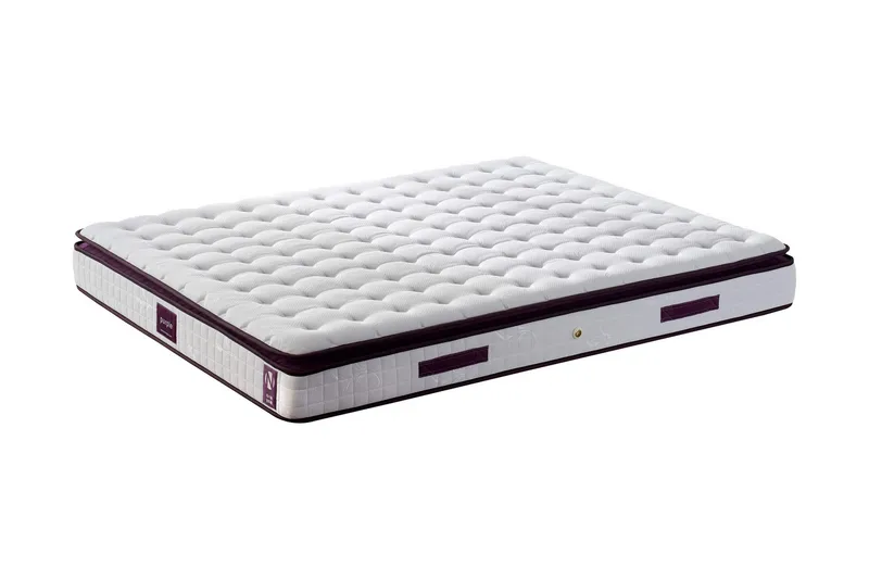 Resårmadrass 140x190 cm, Vit/Lila