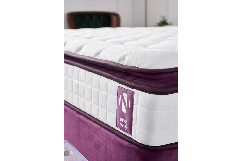 Resårmadrass 140x190 cm - Vit/Lila - Möbler - Säng - Madrasser - Resårmadrass & resårbotten