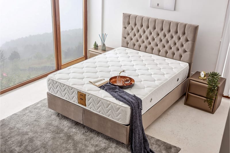 Resårmadrass 150x200 cm - Vit - Möbler - Säng - Madrasser - Resårmadrass & resårbotten