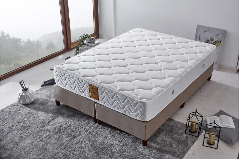 Resårmadrass 150x200 cm - Vit - Möbler - Säng - Madrasser - Resårmadrass & resårbotten