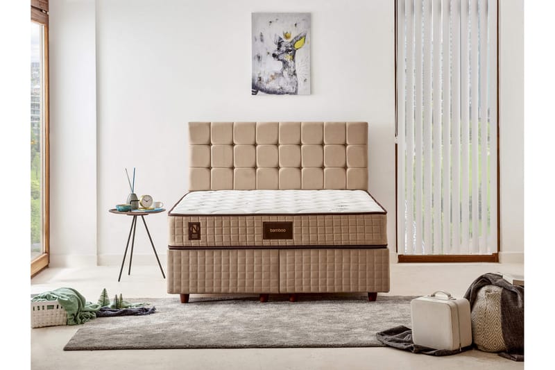 Resårmadrass 150x200 cm - Vit/Beige - Möbler - Säng - Madrasser - Resårmadrass & resårbotten