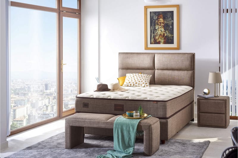 Resårmadrass 150x200 cm - Vit/Beige - Möbler - Säng - Madrasser - Resårmadrass & resårbotten