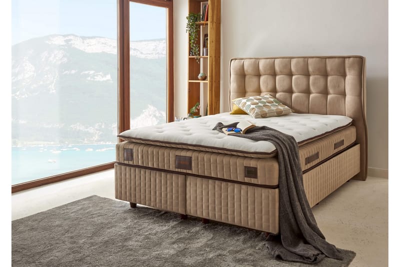 Resårmadrass 150x200 cm - Vit/Brun - Möbler - Säng - Madrasser - Resårmadrass & resårbotten