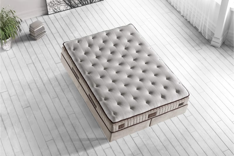 Resårmadrass 150x200 cm - Vit/Brun - Möbler - Säng - Madrasser - Resårmadrass & resårbotten