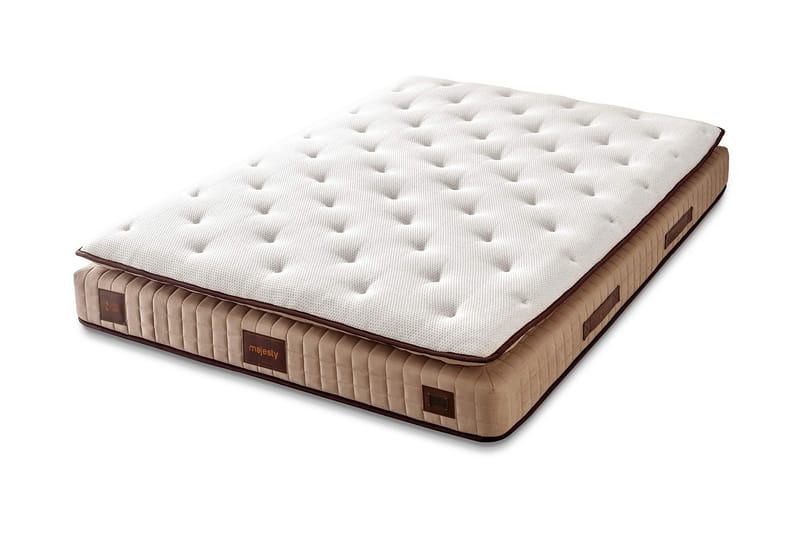 Resårmadrass 150x200 cm - Vit/Brun - Möbler - Säng - Madrasser - Resårmadrass & resårbotten