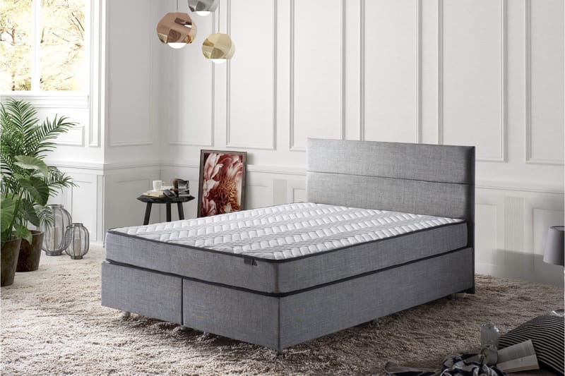 Resårmadrass 150x200 cm - Vit/Grå - Möbler - Säng - Madrasser - Resårmadrass & resårbotten
