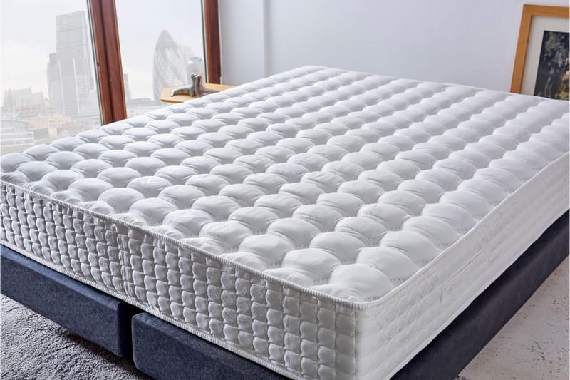 Resårmadrass 160x200 cm - Vit - Möbler - Säng - Madrasser - Resårmadrass & resårbotten