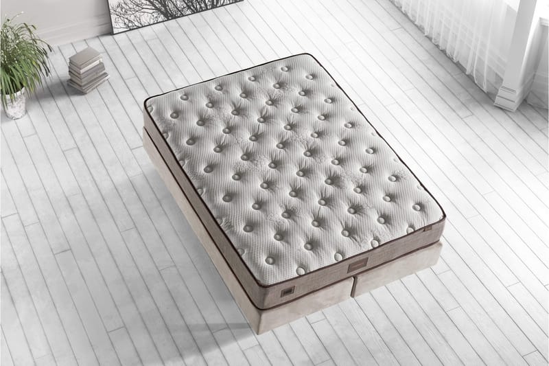 Resårmadrass 160x200 cm - Vit/Beige - Möbler - Säng - Madrasser - Resårmadrass & resårbotten