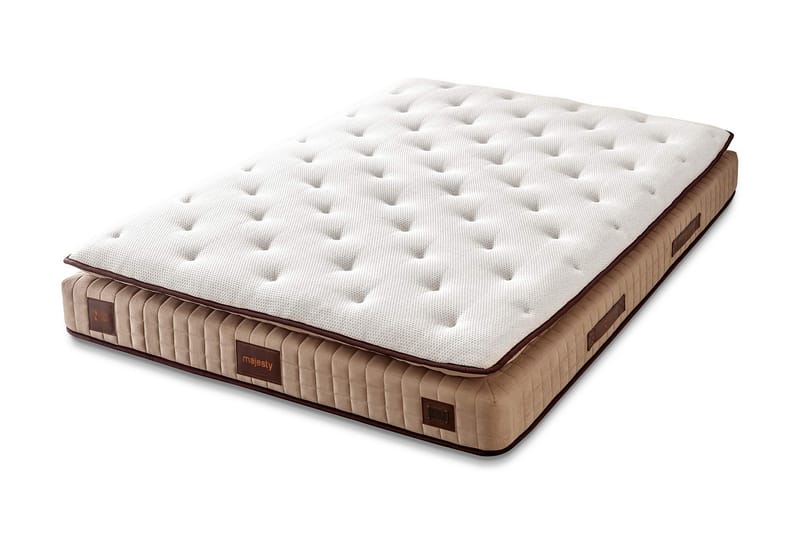 Resårmadrass 160x200 cm, Vit/Brun