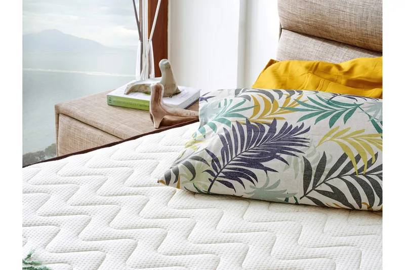 Resårmadrass 160x200 cm - Vit/Brun - Möbler - Säng - Madrasser - Resårmadrass & resårbotten