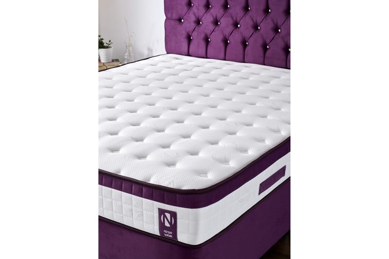 Resårmadrass 160x200 cm - Vit/Lila - Möbler - Säng - Madrasser - Resårmadrass & resårbotten