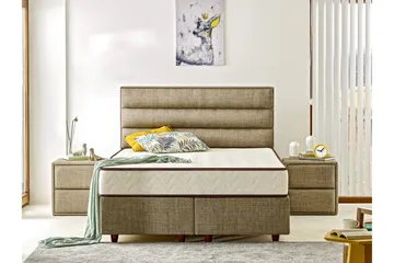 Resårmadrass 180x200 cm - Vit/Brun - Möbler - Säng - Madrasser - Resårmadrass & resårbotten