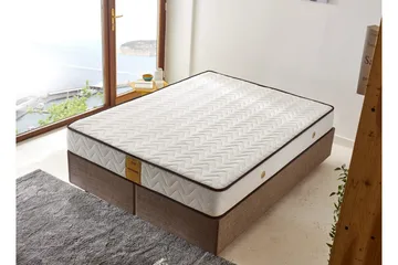 Resårmadrass 180x200 cm - Vit/Brun - Möbler - Säng - Madrasser - Resårmadrass & resårbotten