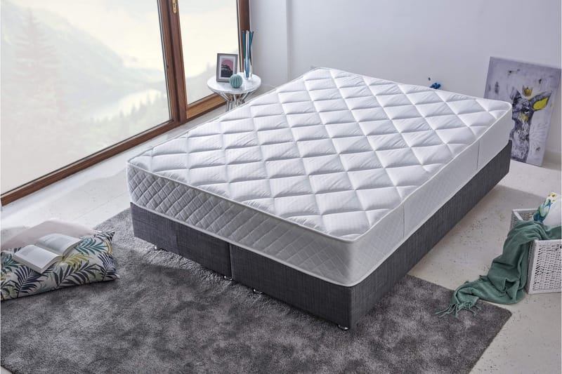 Resårmadrass 200x200 cm - Vit - Möbler - Säng - Madrasser - Resårmadrass & resårbotten